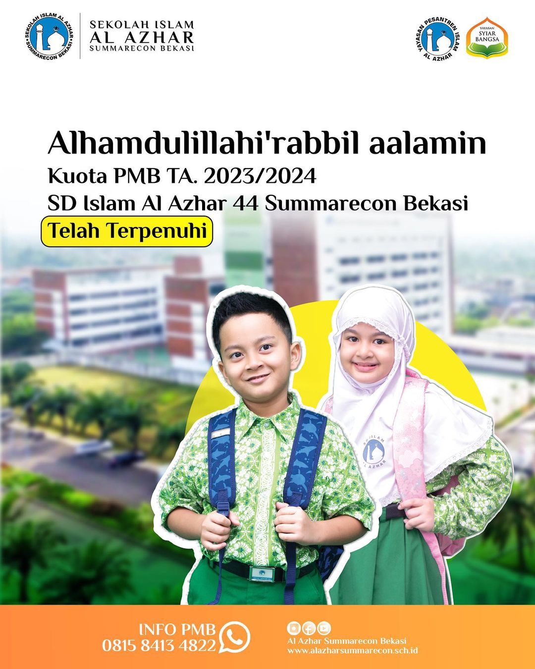 Penerimaan Murid Baru TA 2023/2024 di SDIA 44 Telah di Tutup