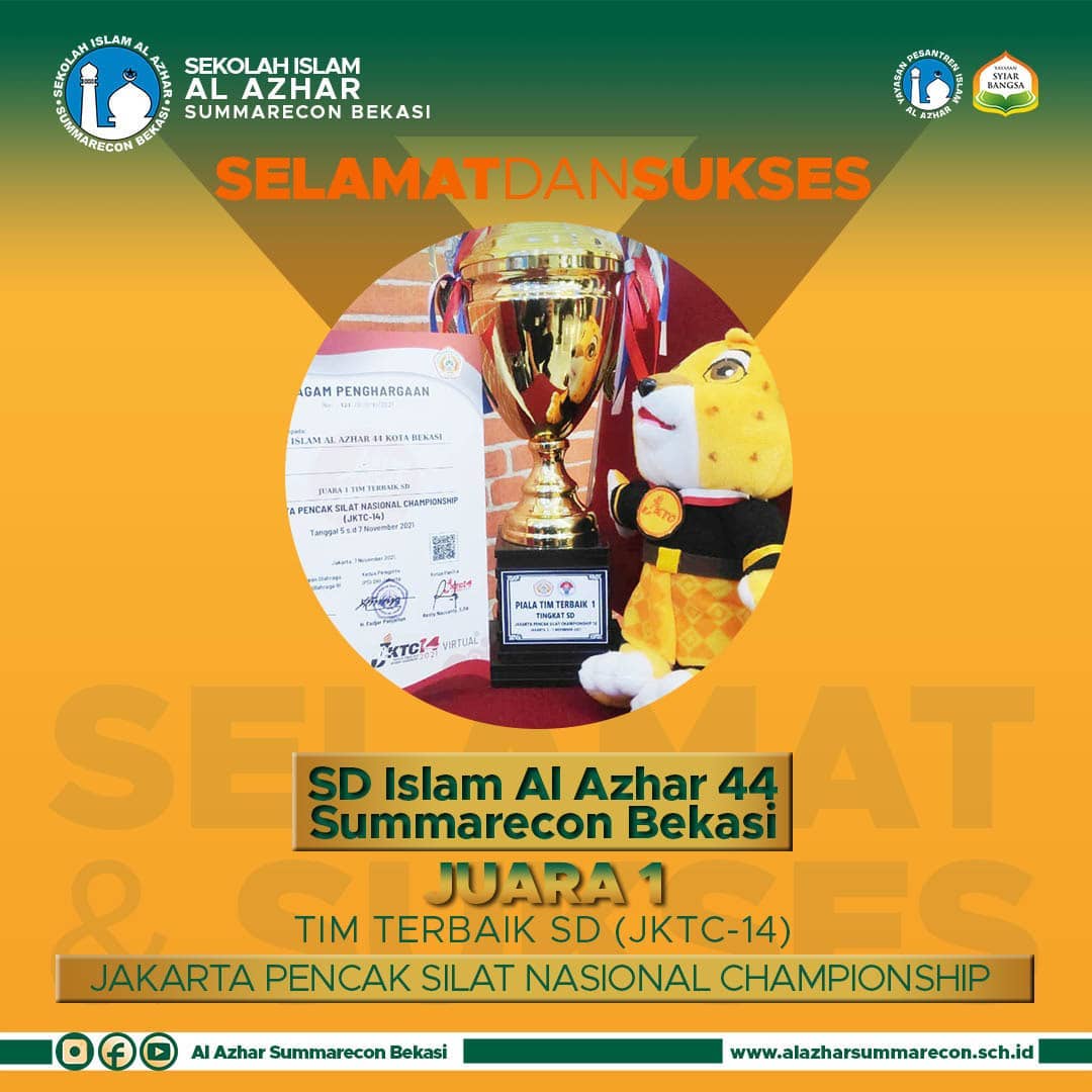 SDIA 44 meraih gelar Juara I TIM TERBAIK SD dalam ajang JAKARTA PENCAK SILAT NASIONAL CHAMPIONSHIP