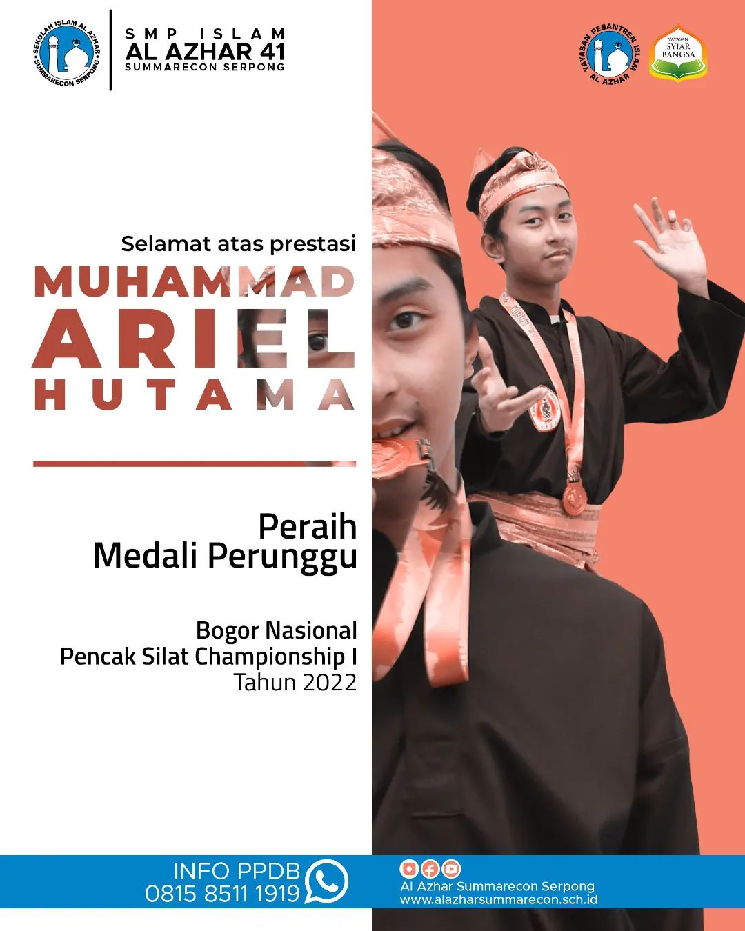 Juara 3 Lomba Pencak Silat dalam ajang Bogor Nasional Championship I Tahun 2022.