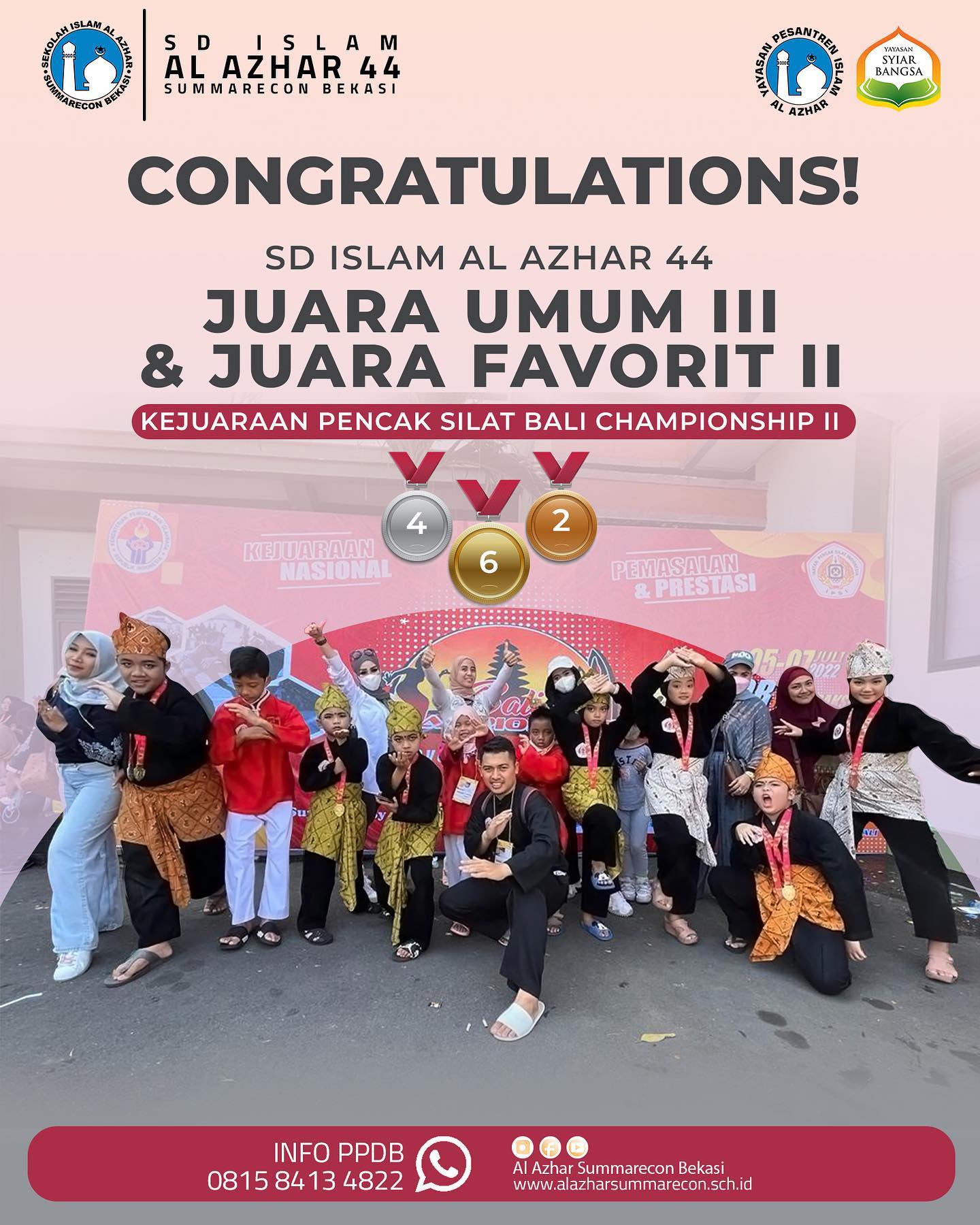 SDIA44 Meraih Juara Umum dan Favorit di Pencak Silat Bali Championship II